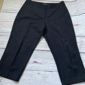 TALBOTS Black Embossed Capri Length Pants 12P